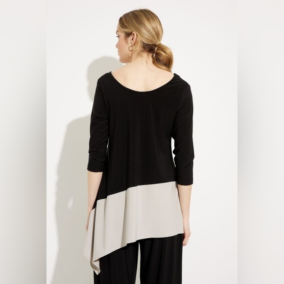 Sympli Color Block V-Neck Pullover Style 22269cb2 Asymmetrical Tunic Top - Picture 4 of 14